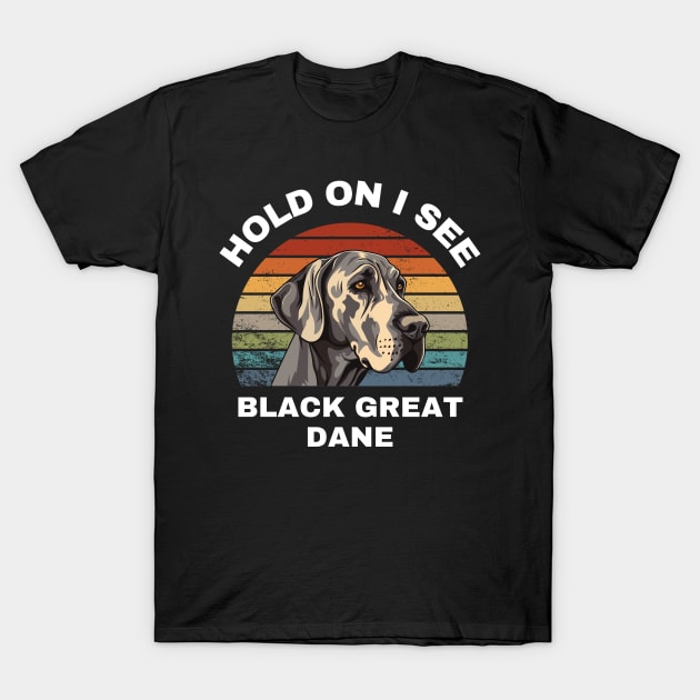 Hold On I see a Black Great Dane T-Shirt by Innovative GFX